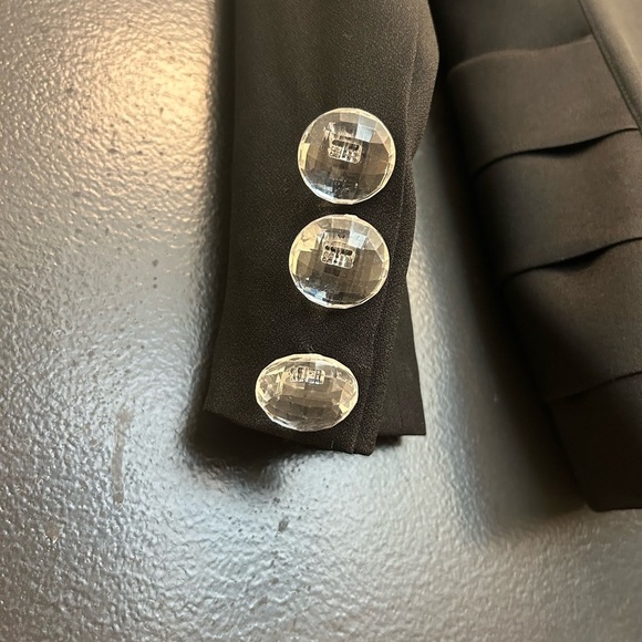 Roger Sakoun size 38 (6-8 us) viscose blend large diamond buttons couture luxury - Picture 7 of 15